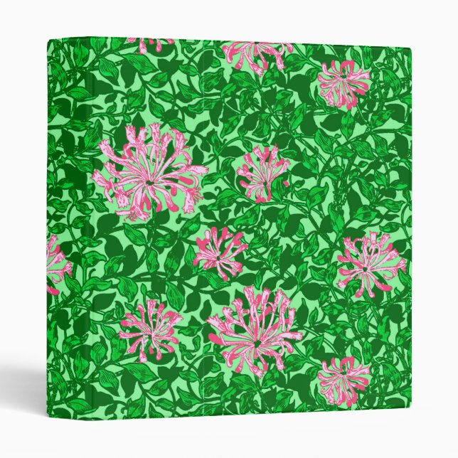 William Morris Honeysuckle, Pink and Green Binder (Front/Spine)