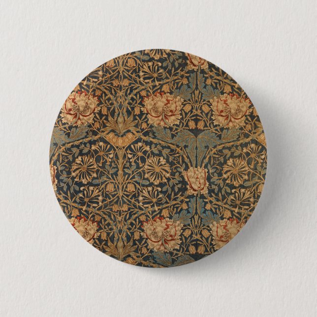 William Morris Honeysuckle Rich Wallpaper 2 Inch Round Button (Front)