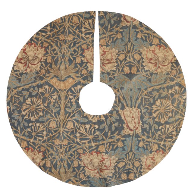 William Morris Honeysuckle Rich Wallpaper Brushed Polyester Tree Skirt (Front)