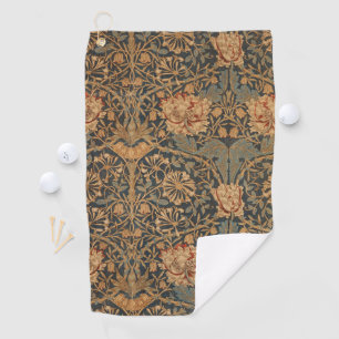 William Morris Honeysuckle Rich Wallpaper Golf Towel