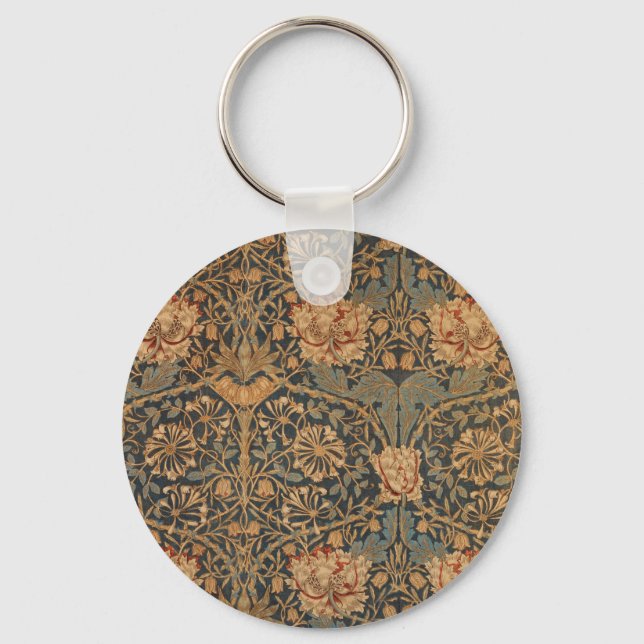 William Morris Honeysuckle Rich Wallpaper Keychain (Front)
