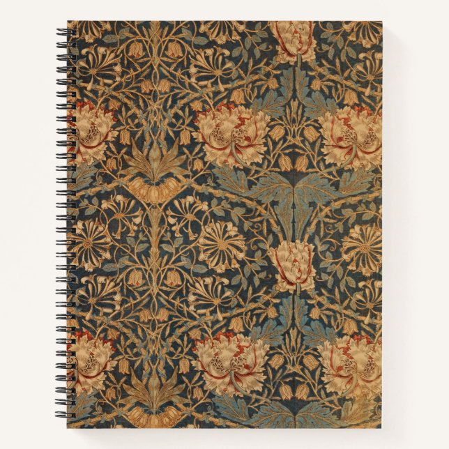 William Morris Honeysuckle Rich Wallpaper Notebook (Front)