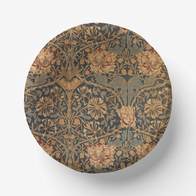 William Morris Honeysuckle Rich Wallpaper Paper Plate (Front)