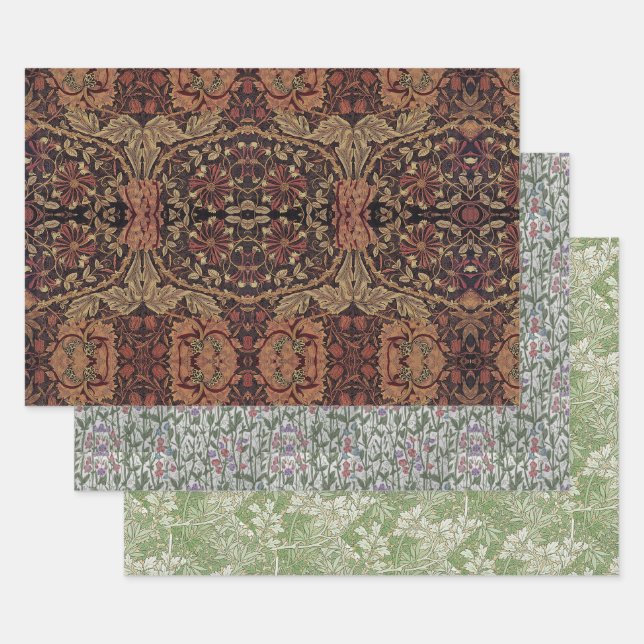  William Morris Honeysuckle Sweet pea Foliage   Wrapping Paper Sheet (Set)