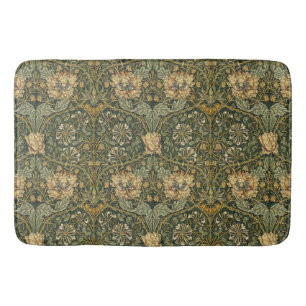 William Morris Honeysuckle   Vintage Floral Bath Mat