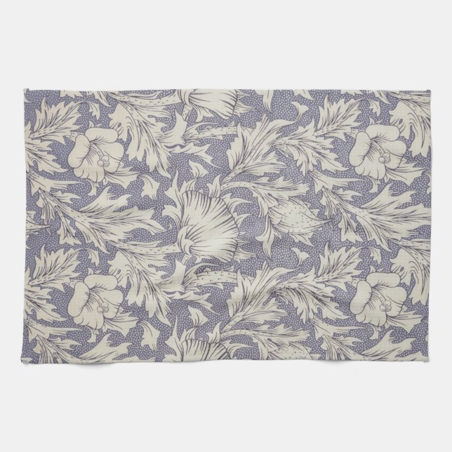 William Morris Horn Poppy Classic Floral Kitchen Towel (Horizontal)