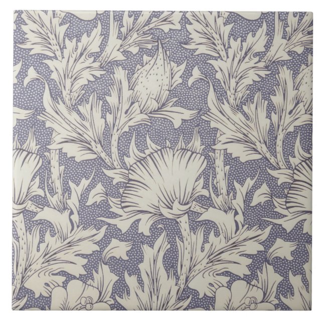William Morris Horn Poppy Classic Floral Tile (Front)