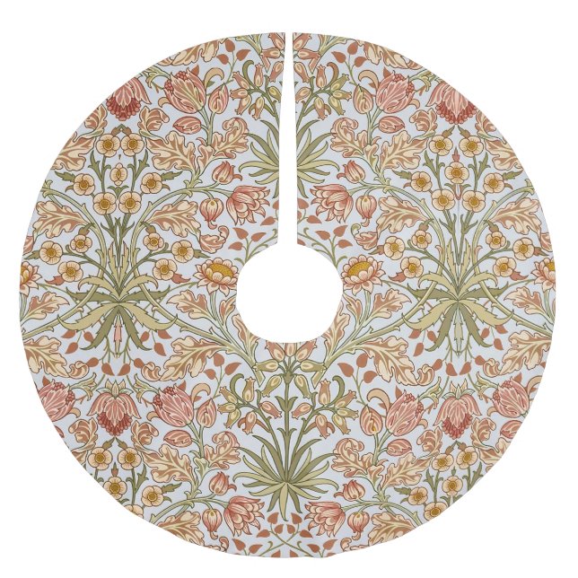 William Morris Hyacinth Floral Botanical Art Brushed Polyester Tree Skirt (Front)