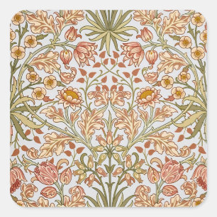 William Morris Hyacinth Floral Botanical Art Square Sticker