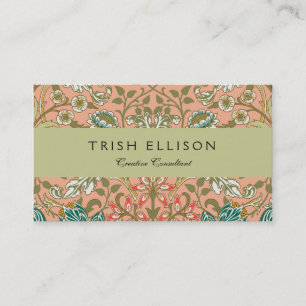 William Morris Hyacinth Flower Rose Art Business Card