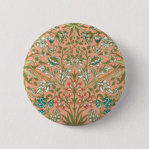 William Morris Hyacinth Flower Rose Art Pattern 2 Inch Round Button