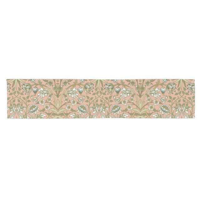 William Morris Hyacinth Flower Rose Art Short Table Runner (Horizontal)