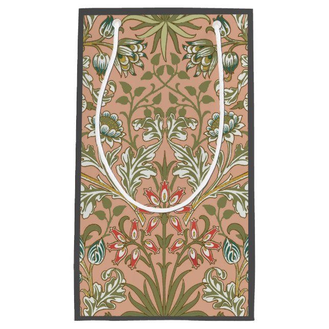 William Morris Hyacinth Flower Rose Art Small Gift Bag (Front)