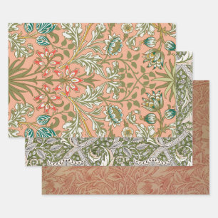 William Morris Hyacinth Flower Rose Art Wrapping Paper Sheet