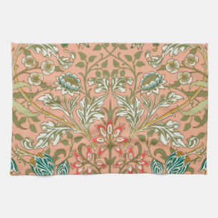William Morris Hyacinth Pattern Dusty Rose Kitchen Towel