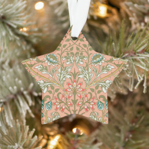 William Morris Hyacinth Pattern Dusty Rose Ornament