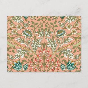 William Morris Hyacinth Pattern Dusty Rose Postcard
