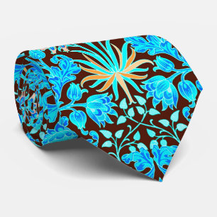 William Morris Hyacinth Print, Aqua and Brown Tie
