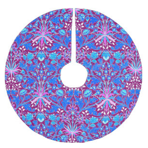 William Morris Hyacinth Print, Aqua and Purple Brushed Polyester Tree Skirt
