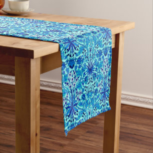William Morris Hyacinth Print, Aqua and Turquoise Short Table Runner