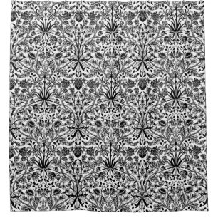 William Morris Hyacinth Print, Black, White & Grey