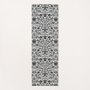 William Morris Hyacinth Print, Black, White & Grey Yoga Mat