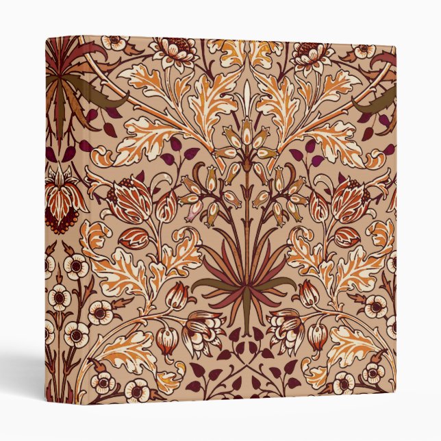 William Morris Hyacinth Print, Brown and Beige Binder (Front/Spine)