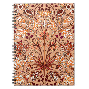 William Morris Hyacinth Print, Brown and Beige Notebook