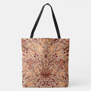 William Morris Hyacinth Print, Brown and Beige Tote Bag