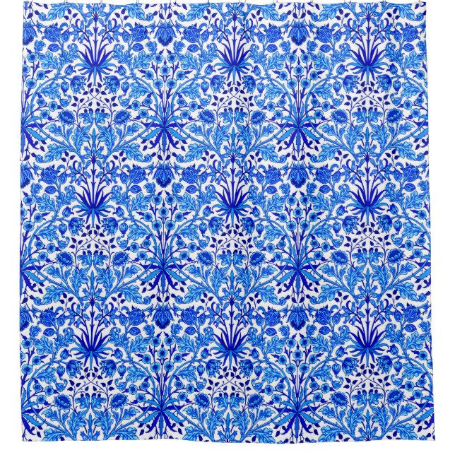 William Morris Hyacinth Print, Cobalt Blue & White (Front)