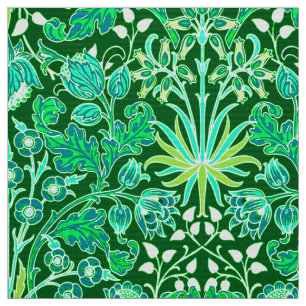 William Morris Hyacinth Print, Emerald Green Fabric