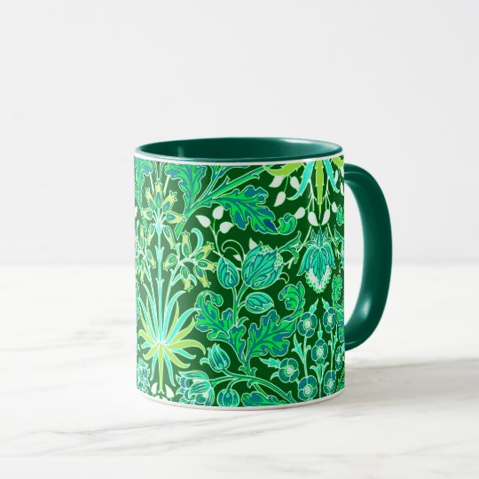 William Morris Hyacinth Print, Emerald Green Mug