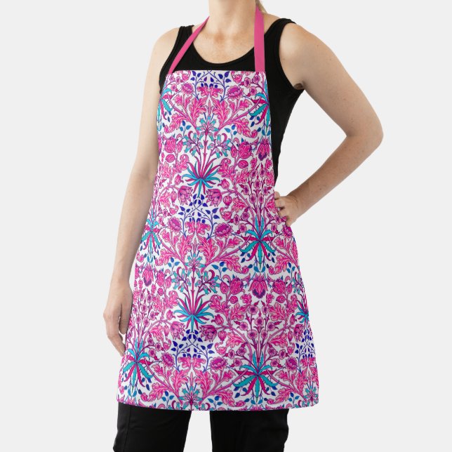 William Morris Hyacinth Print, Fuchsia Pink   Apron (Insitu)