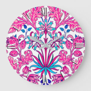William Morris Hyacinth Print, Fuchsia Pink Large Clock
