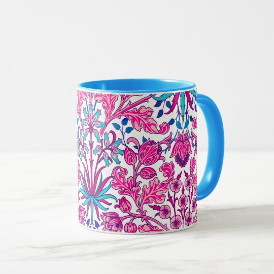 William Morris Hyacinth Print, Fuchsia Pink Mug