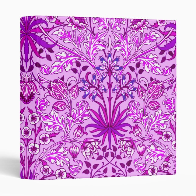 William Morris Hyacinth Print, Lavender and Violet Binder (Front/Spine)