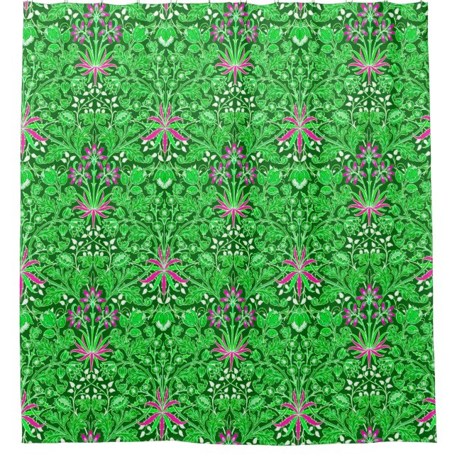 William Morris Hyacinth Print Lime & Emerald Green (Front)
