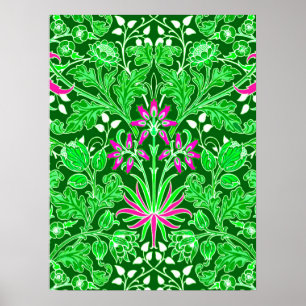 William Morris Hyacinth Print Lime & Emerald Green