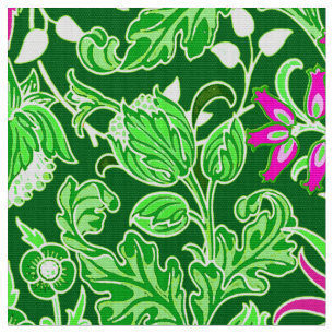 William Morris Hyacinth Print, Lime Green Fabric