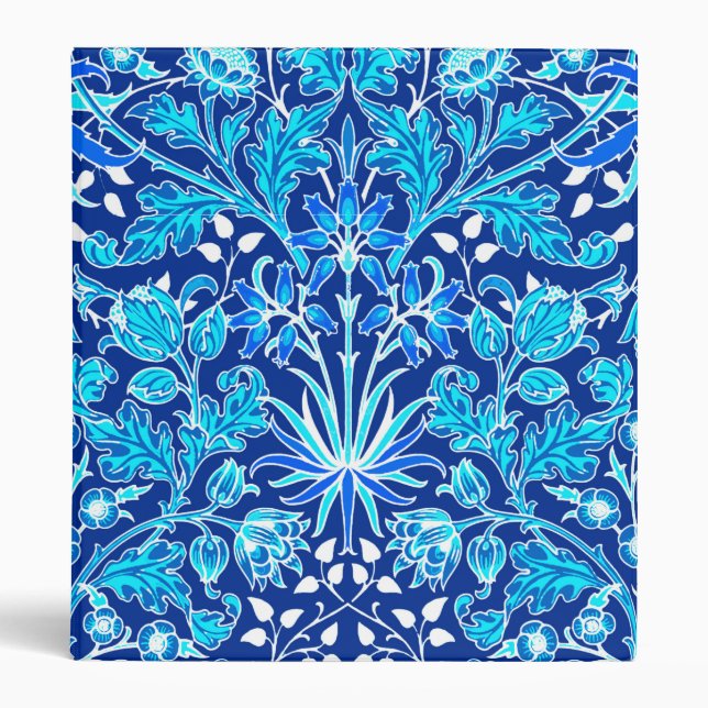 William Morris Hyacinth Print, Navy & Cobalt Blue Binder (Front)