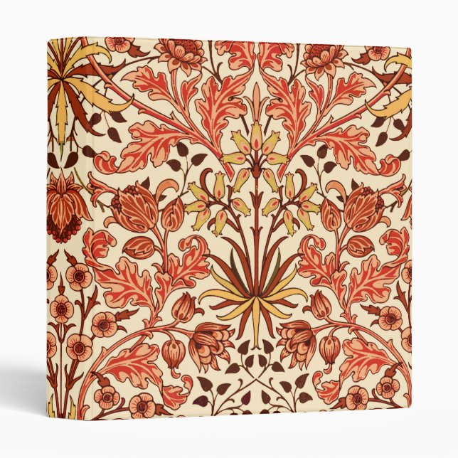 William Morris Hyacinth Print, Orange and Rust Binder (Front/Spine)