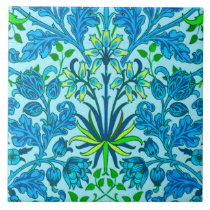 William Morris Hyacinth Print, Sky Blue Tile
