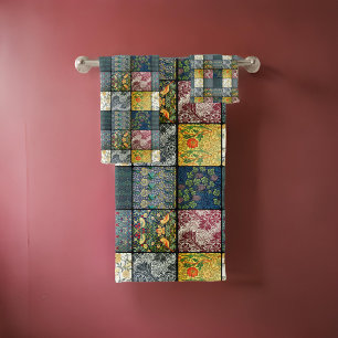 William * Morris II Art Nouveau Quilt Patch Bath Towel Set