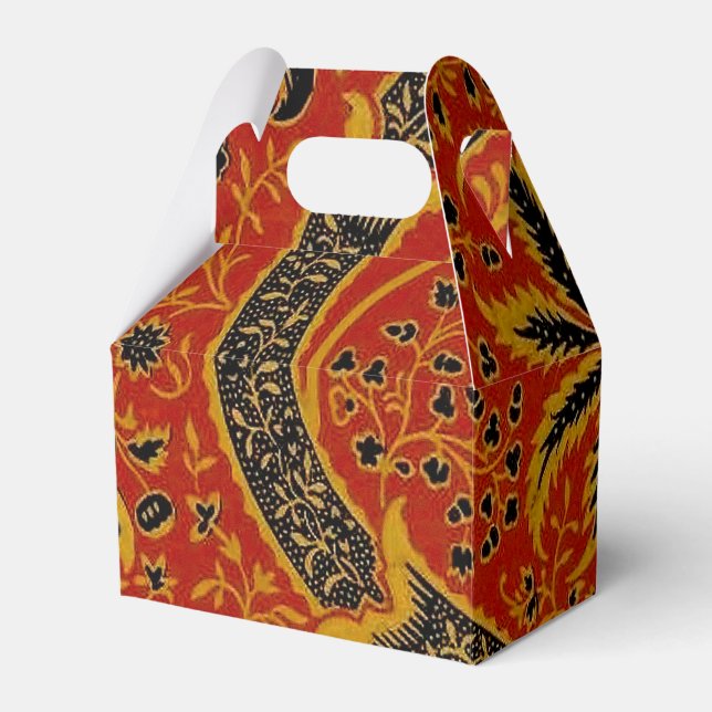 William Morris India Red Floral Favor Box (Front Side)