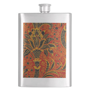 William Morris India Red Floral Hip Flask