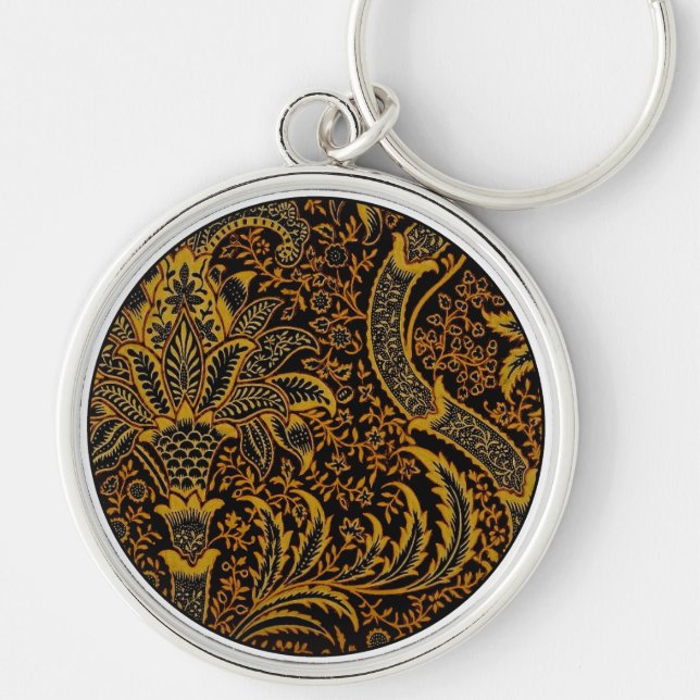 William Morris India Red Floral Keychain (Front)