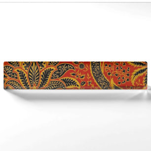 William Morris India Red Floral Nameplate