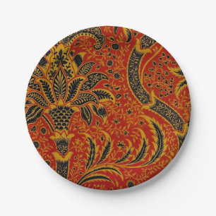 William Morris India Red Floral Paper Plate