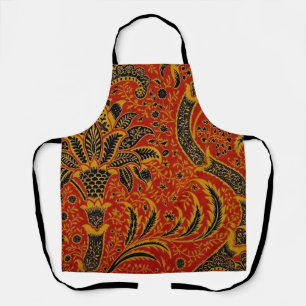 William Morris India Red Floral Vintage Classic Apron