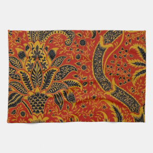 William Morris India Red Floral Vintage Classic Kitchen Towel